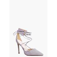 ankle wrap court stiletto grey