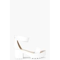 ankle strap cleated sandal white