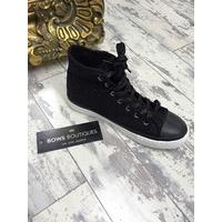 Angelina textured glitter high tops BLACK