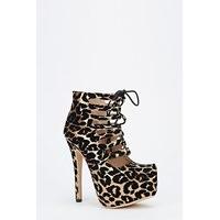 Animal Print Lace Up Heels