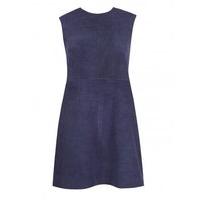 anstey blue suede mini shift dress