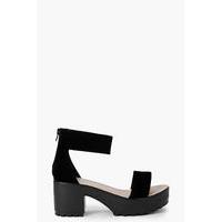 Ankle Strap Cleated Sandal - black