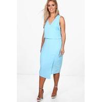 Anna Wrap Front Occasion Dress - bluebell