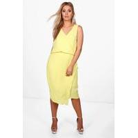 Anna Wrap Front Occasion Dress - yellow