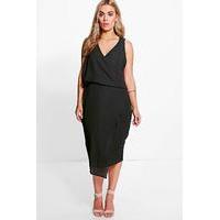 Anna Wrap Front Occasion Dress - black