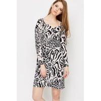 Animal Print Wrap Dress