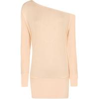 Anona Off Shoulder Long Sleeve Batwing Top - Peach