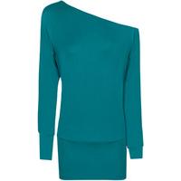 Anona Off Shoulder Long Sleeve Batwing Top - Teal