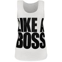 angie like a boss vest top white