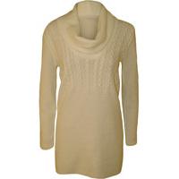 annabel cowl neck long knitted jumper cream