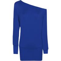 Anona Off Shoulder Long Sleeve Batwing Top - Electric Blue