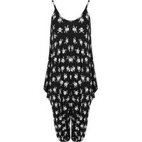 Ananya Lagenlook Skull Jumpsuit Dress - Black