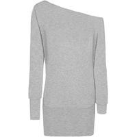 Anona Off Shoulder Long Sleeve Batwing Top - Light Grey