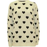 Annabelle Heart Knitted Jumper - Cream