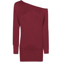 Anona Off Shoulder Long Sleeve Batwing Top - Wine