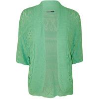 Anne Short Sleeve Crochet Knitted Shrug - Mint