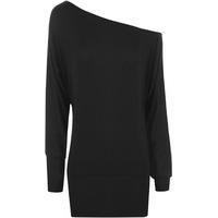 anona off shoulder long sleeve batwing top black