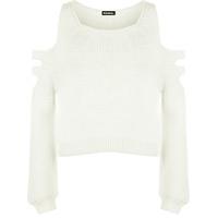 aniya knitted off shoulder jumper cream