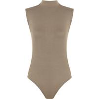 ana basic sleeveless turtleneck bodysuit mocha