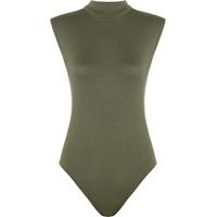 ana basic sleeveless turtleneck bodysuit khaki