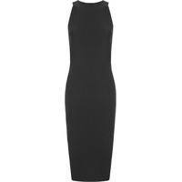 andrea high neck knee length dress black