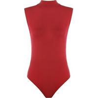 ana basic sleeveless turtleneck bodysuit red