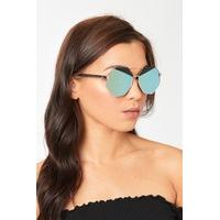 Anya Green Lens Gold Frame Hexagon Sunglasses