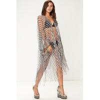 Anna Black Fringe Kaftan