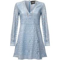 Anastasia - Blue Boho Lace Lined Summer Short Dress women\'s Dresses in blue