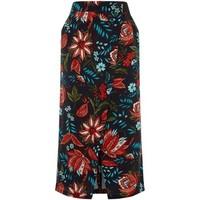 anastasia black botanical print midi wrap skirt womens skirt in multic ...