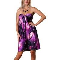 Angela Womens Bandeau Tube Knee Length Summer Holiday Dress women\'s Dress in purple