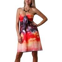 angela womens bandeau tube knee length summer holiday dress womens dre ...