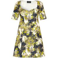 Anastasia Green and White Sleeved Floral Print Dress women\'s Dress in green