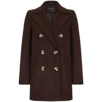 Anastasia Women\'s Brown Wool Winter Pea Coat women\'s Coat in brown