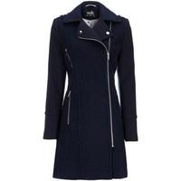 Anastasia -Womens Navy Wool Winter Biker Coat women\'s Jacket in blue