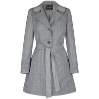 Anastasia - Womens Check Belted Single Breasted Trench Coat women\'s Trench Coat in blue