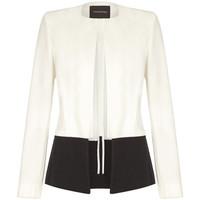 Anastasia White and Black Colour Block Blazer women\'s Jacket in BEIGE