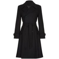 Anastasia Women\'s Black Wool Winter Belted Trench Coat women\'s Coat in black