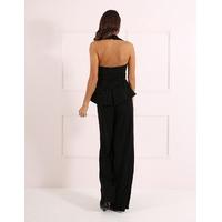 ANDIE - Black Tuxedo Style Jumpsuit with Embellished Waistcoat