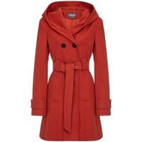 Anastasia - Women\'s Hooded Belted Winter Coat women\'s Coat in orange