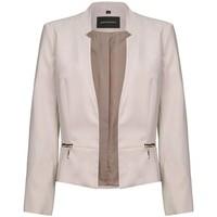 Anastasia - Stone Womens Short Edge To Edge Blazer women\'s Tracksuit jacket in BEIGE