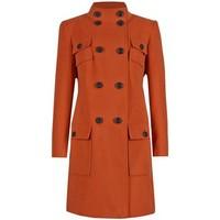 Anastasia - Womens 4 Pocket DB Military Coat, Copper, Size 8 women\'s Coat in orange