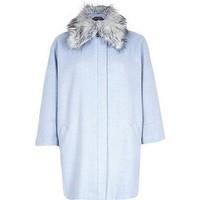 anastsia womens blue snow queen wool winter coat womens jacket in blue