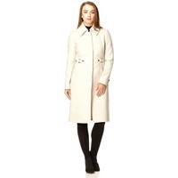 Anastasia Cream Single Breasted Multi Stitch Collar Winter Coat Size UK 8 women\'s Coat in BEIGE