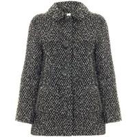 anastasia black white round collar wool boucle jacket womens coat in o ...