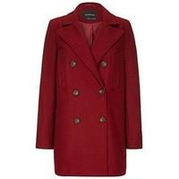 Anastasia Women\'s Red Wool Winter Pea Coat women\'s Trench Coat in red