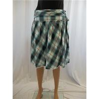 animal size 10 turquoise and brown checked skirt