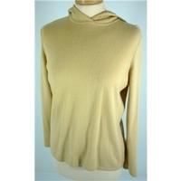 Anne Klein Size M Biscuit 100% Cashmere Hooded Jumper