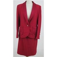 antonette size 14 dark red quilted skirt suit