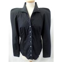 anne fontaine size 14 black long sleeved shirt